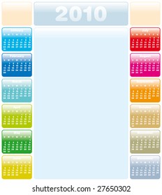 Colorful Calendar for year 2010 in vector format