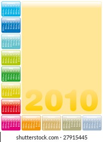 Colorful Calendar for year 2010 in vector format