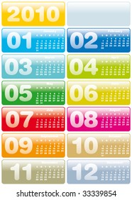 Colorful Calendar for year 2010 in vector format