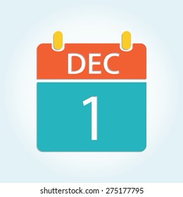 Colorful calender icon - Dec 1