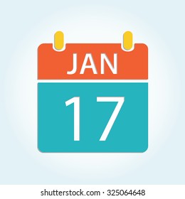 Colorful calender icon - Jan 17