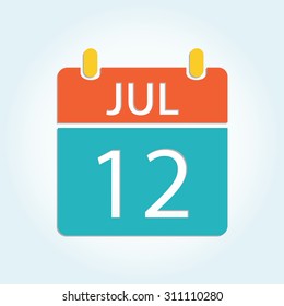 Colorful calender icon - Jul 12