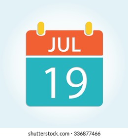 Colorful calender icon - Jul 19