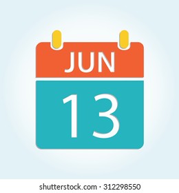 Colorful calender icon - Jun 13