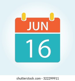 Colorful calender icon - Jun 16