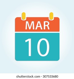 Colorful calender icon - Mar 10