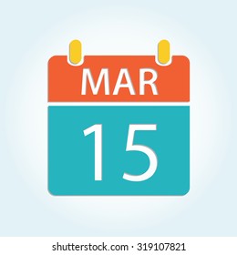 Colorful calender icon - Mar 15