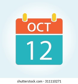 Colorful calender icon - Oct 12