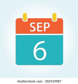 Colorful Calender Icon - Sep 6