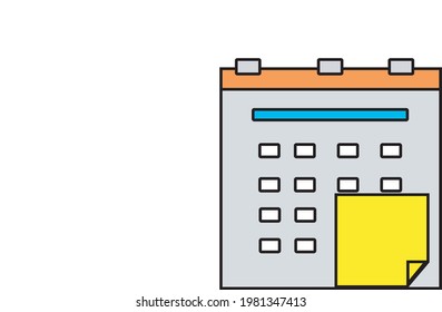 Farbiges Kalendersymbol. Symbolcalender Vektor. Simbol Kalender. Ikon Kalender Berwarna Bisnis.