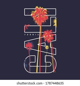 Colorful California vector t-shirt design, poster, print.