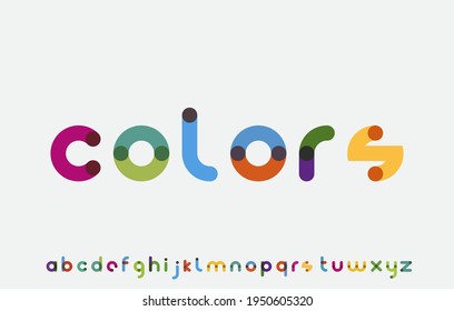 alfabeto caligráfico colorido letra pequeña a a z familia de tipos de letra