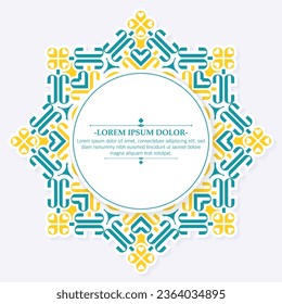 Colorful calligraphy square ornament border line