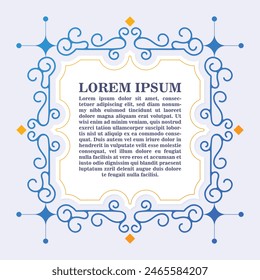 Colorful calligraphy square ornament border line