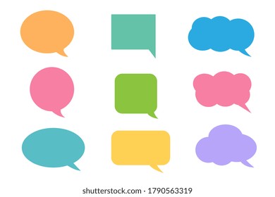 Colorful callout icons set isolated on white background, vector illustration.
