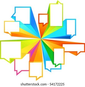 Colorful callout rectangular shapes