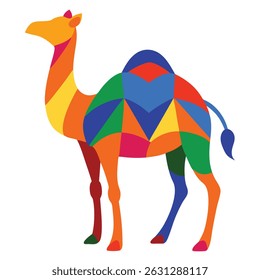 Colorful Camel Illustration. Intricate Camel Artwork  Animal Vector  Illustration