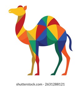 Colorful Camel Illustration. Intricate Camel Artwork  Animal Vector  Illustration