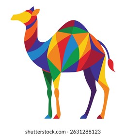 Ilustração Colorida em Camelo. Ilustração de vetor animal de arte de camelo intrincado