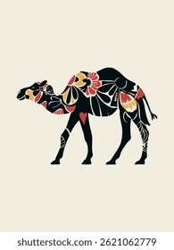 colorful camel vector in cartoon style