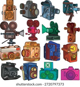 Colorful camera artwork with a fun and creative look.