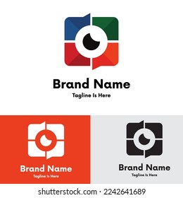 
Colorful camera focus logo design
