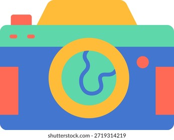 Icono de cámara colorido Ilustración plana