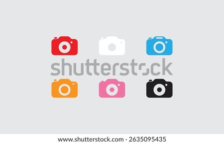 Colorful Camera Icons Design. Capture design perfection with style and simplicity.