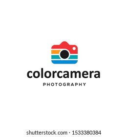 colorful camera logo design vector