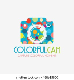 Colorful Camera Logo Template Design. Vector Illustration