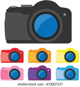 Colorful camera modern style, vector icon illustration.