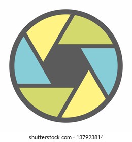 Colorful camera objective icon