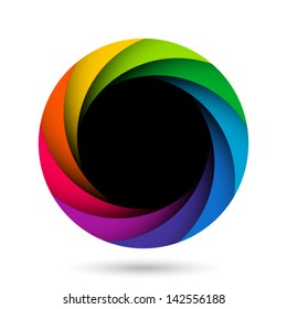 Colorful camera shutter aperture. Vector.