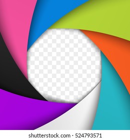 Colorful Camera Shutter Aperture. Vector background.
