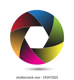 Colorful camera shutter. Vector illustration 