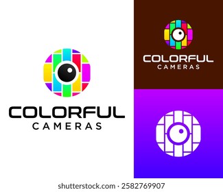 Colorful camera technology logo design.