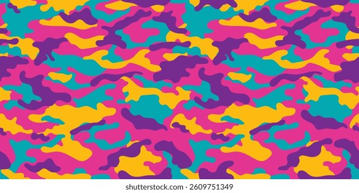 Colorful camouflage pattern for clothing design. Vector military pattern	