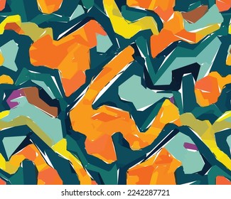 Colorful camouflage safari pattern. Illustration for wallpaper, fabrics, wrappers, postcards, greeting cards, wedding invitations, banners, web.