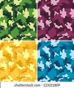Colorful Camouflage Seamless Patterns