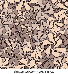 Colorful camouflage. Seamless texture.
Groups of radially divergent spots are randomly distributed.