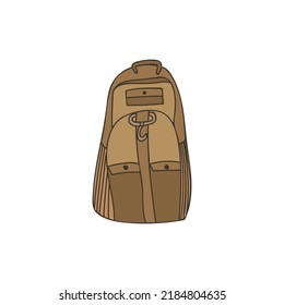 Colorful camping backpack doodle illustration in vector. Colorful camping backpack illustration in vector