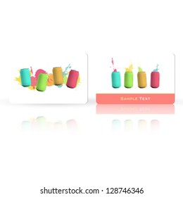 Colorful can inside a business card. Vector design