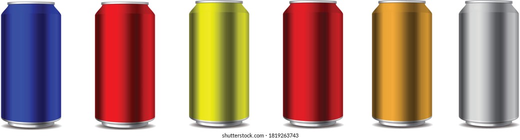 colorful can isolated on white background