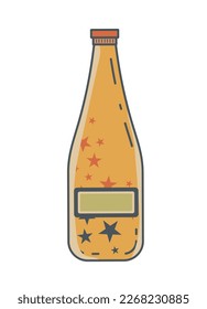 Colorful can for Soda water on light backdrop. Close up view. Clipart. Vector illustration