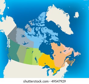 colorful canada map