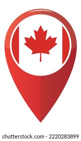 símbolo colorido de la etiqueta del punto de anclaje de la aplicación en Canadá 