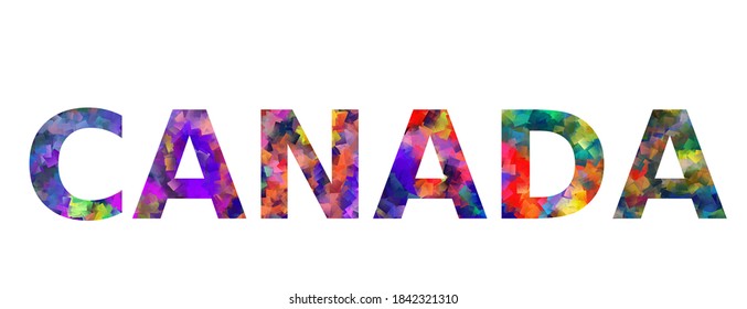 Colorful canada text vector word design