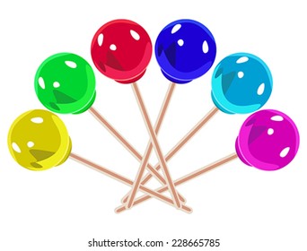 Colorful candies on white background