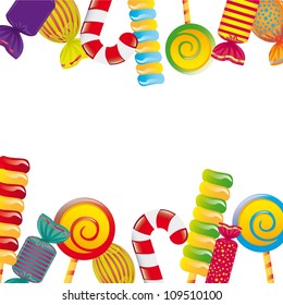 colorful candies over white background. vector illustration