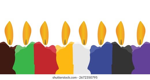 Farbiger Kerzenhintergrund. Einfaches geometrisches Banner